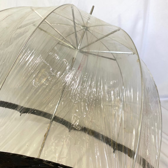 Vintage 60’s Clear Vinyl Dome Umbrella - Vintage … - image 7