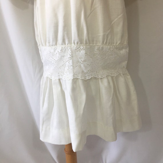 Girl’s Vintage 80’s Just Peachy White Drop Waist … - image 8