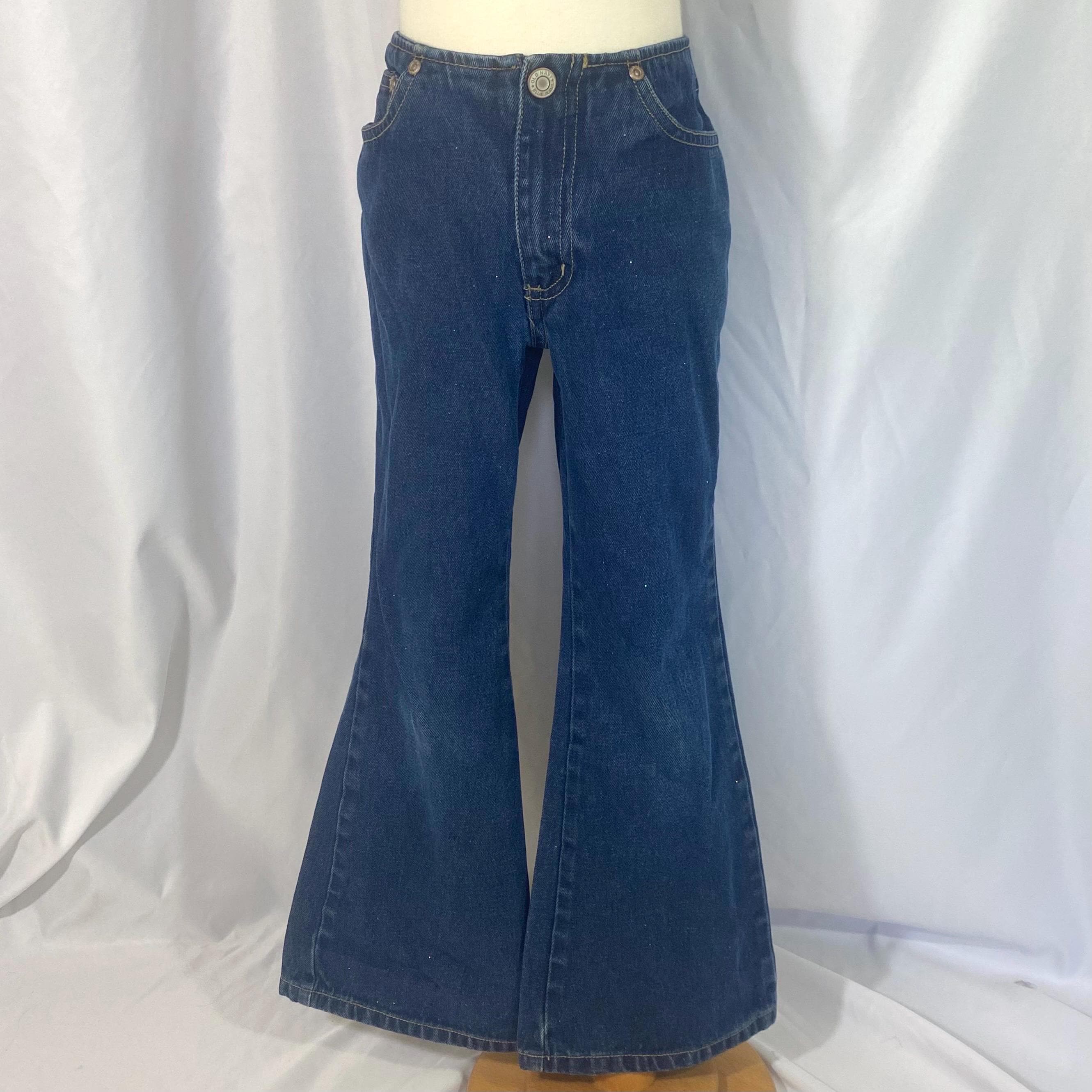 Vintage Y2K Old Navy Low Rise Sparkle Flare Jeans Size 7 - Vintage