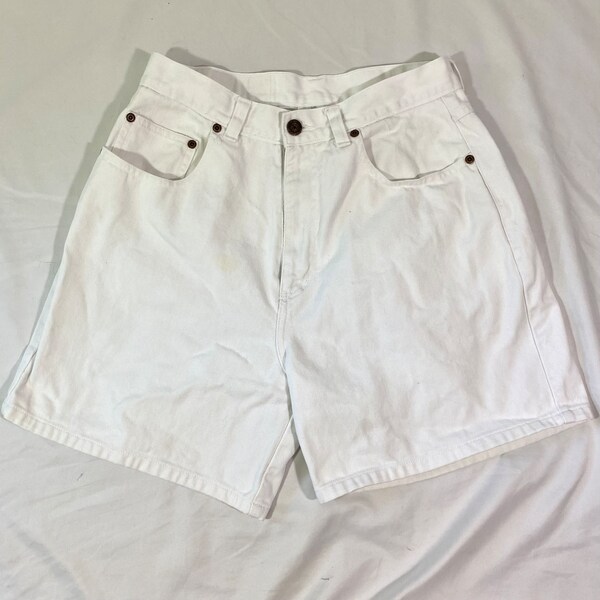Vintage 90’s Paris Sport Club High Waisted White Denim Shorts Size 10 - Vintage Size 10 Shorts - 90’s Shorts - Vintage High Waisted Shorts