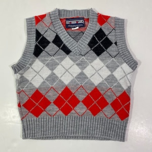 Vintage 80’s Scoreboard Argyle Sweater Vest Size 6 Small - Preppy Sweater Vest - Vintage Christmas Sweater - Small Sweater Vest