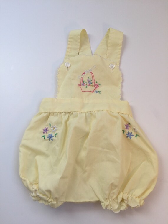 Baby Girl's Vintage Yellow Romper - 6 9 Months - … - image 2