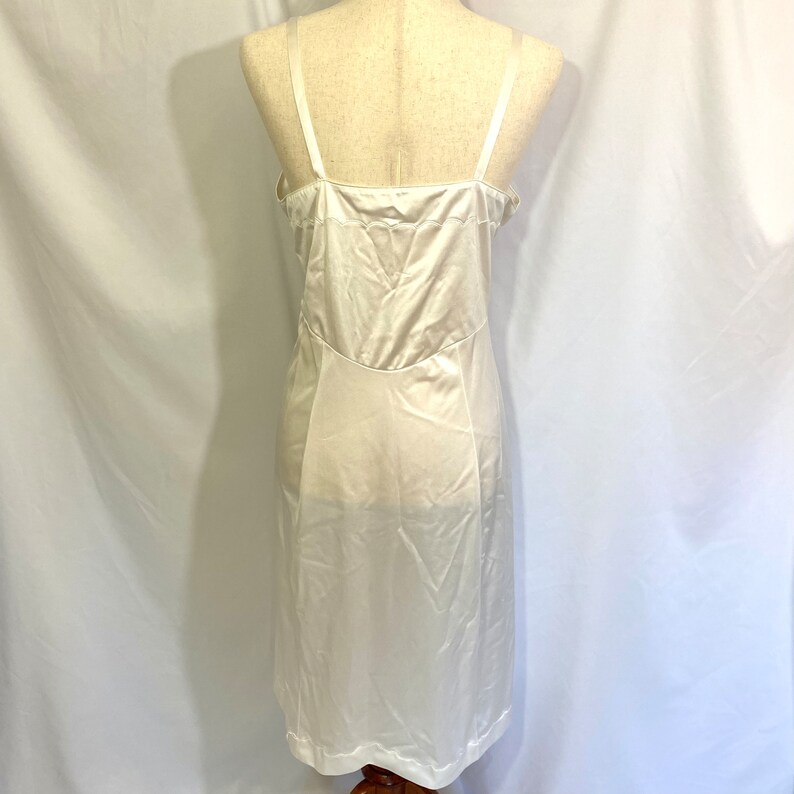 Vintage 80s Sears White Nylon Slip Size 40 Large Vintage Slip Vintage Lingerie 80s Slip Dress Sears Slip Large Slip image 9