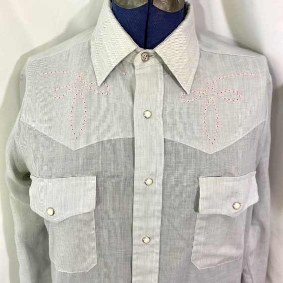 Vintage 80’s Career Club Pearl Snap Western Shirt… - image 3