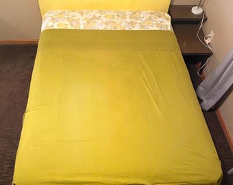 Juego de sábanas vintage de los años 70 tamaño matrimonial - Sábanas con estampado floral vintage - Sábanas de los años 70 - Ropa de cama vintage - Sábana plana vintage - Sábana ajustable vintage