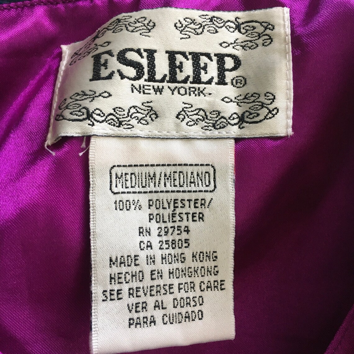 Vintage 90s Esleep New York Pajama Set Medium Vintage Etsy
