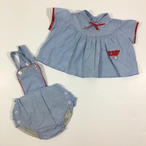 Vintage 50’s Ruffle Butt Romper & Top Set 6 9 Months - Vintage 6 Month Romper - Vintage Romper - Vintage Baby Outfit - 50’s Baby Clothes