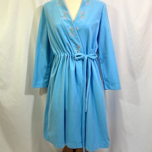 Women’s Vintage 60’s Blue Robe Medium Large - Vintage Robe - 60’s Robe - Large Robe - Vintage Medium Robe - Vintage Loungewear