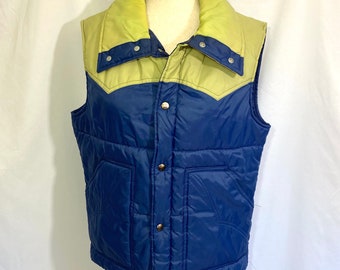 Men’s Vintage 80’s Sears Western Outdoor Wear Puffer Vest Medium - Vintage Medium Vest - Western Vest - Vintage Westernwear - 80’s Medium