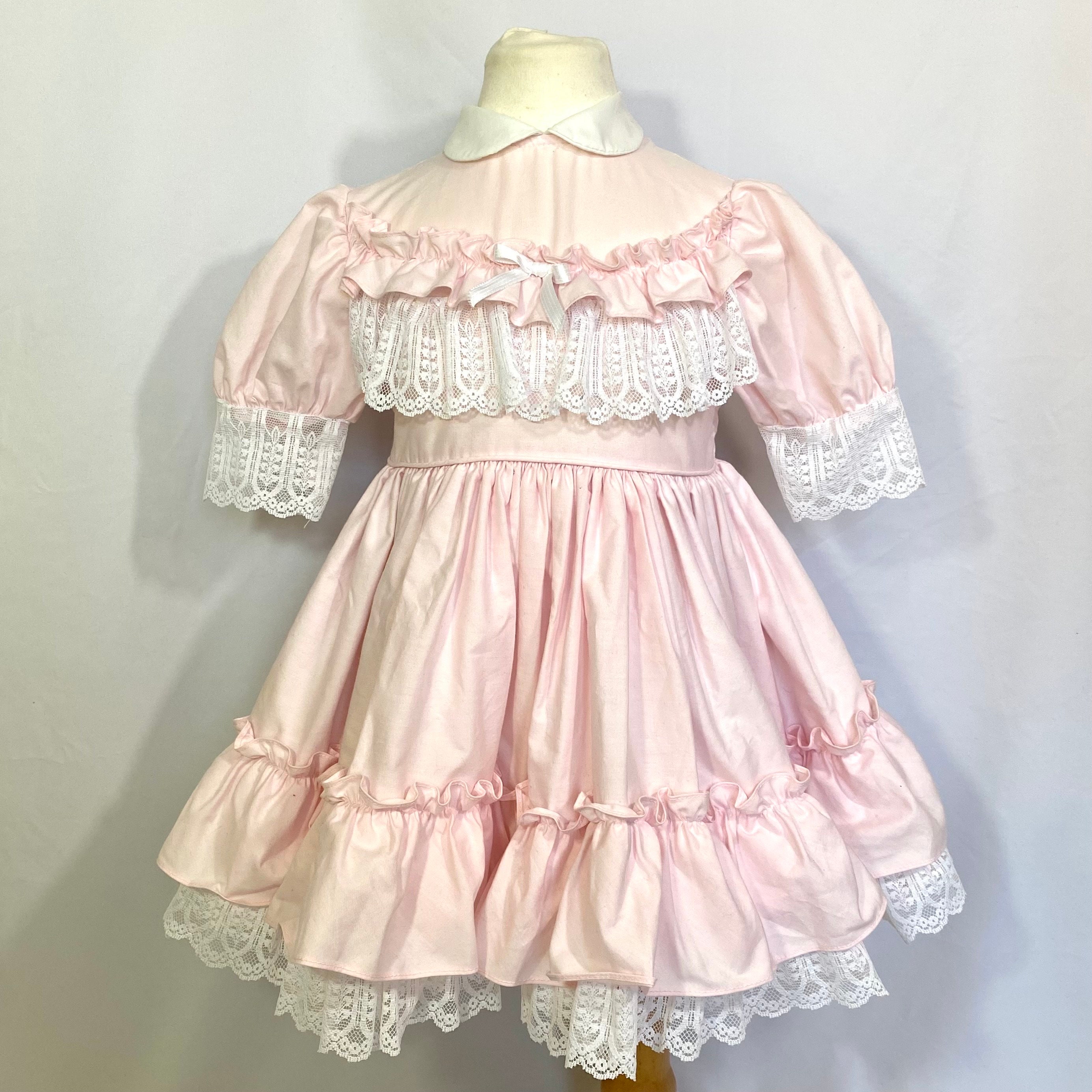Vintage Martha's Miniatures Bubbglegum Pink Party Dress Size