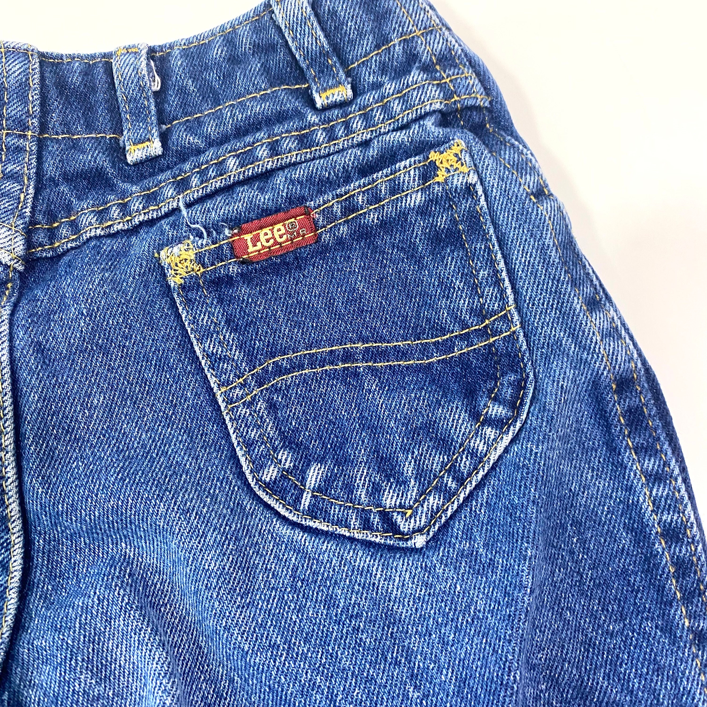 Kid's Vintage 80's Lee Button Fly Jeans 8 Slim - Vintage Tapered