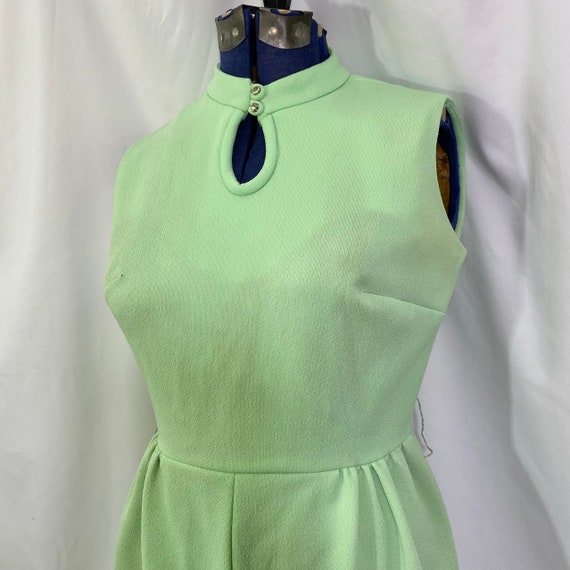 Vintage 70’s Green Sleeveless Maxi Dress Medium -… - image 5