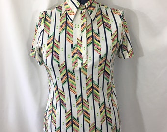 Women’s Vintage 70’s Short Sleeve Blouse Size Medium - Vintage Montgomery Ward Blouse - 70’s Shirt - 70’s Medium Blouse - Disco Blouse