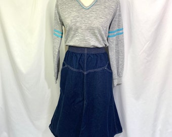 Women’s Vintage 80’s PS Gitano Denim Skirt Size 38 XXL 1X - Vintage Plus Size Jean Skirt - Vintage Gitano Denim - Vintage Denim Skirt
