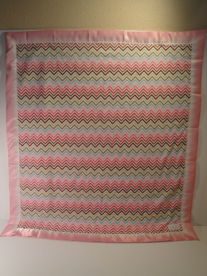 Girl's Pink Chevron Baby Blanket Soft Pink Minky Pink Etsy
