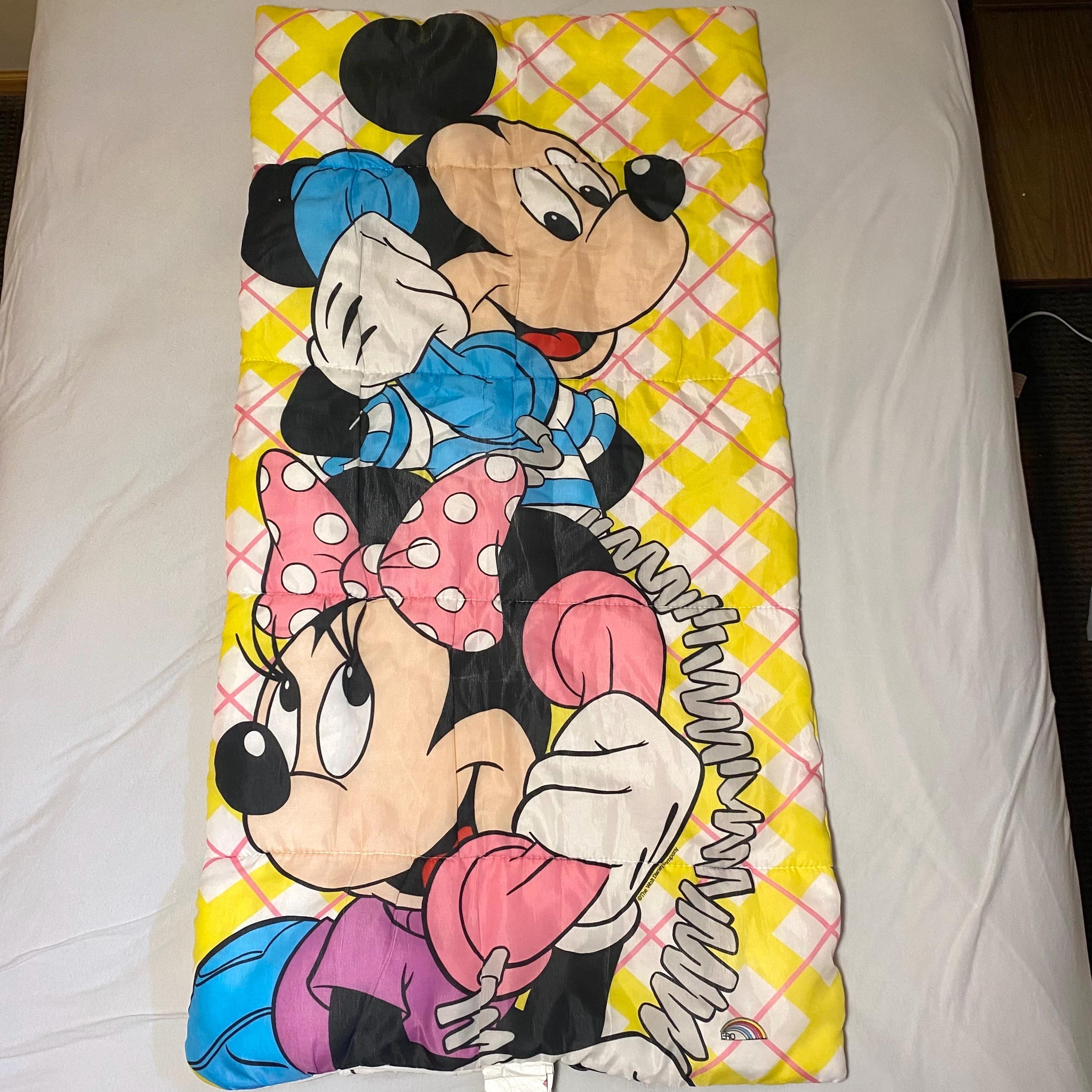 USA ビンテージ ディズニー ミッキーマウス ミニー　ベッドキルト キャンプ Vintage Mickey Sleeping Bag - Etsy