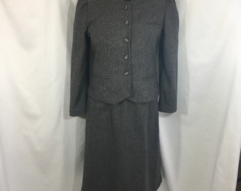 Costume jupe vintage femme - costume tweed vintage - costume moyen - blazer des années 80 - jupe crayon vintage - costume moyen - costume en laine