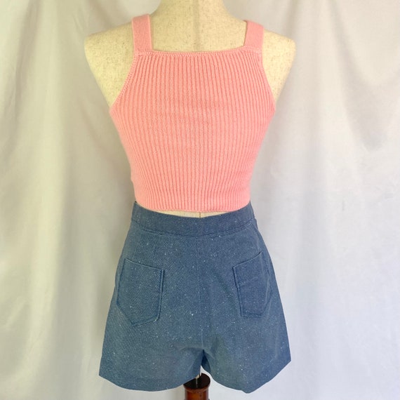 Women’s Vintage 70’s Pink Knot Cropped Tank Top X… - image 6