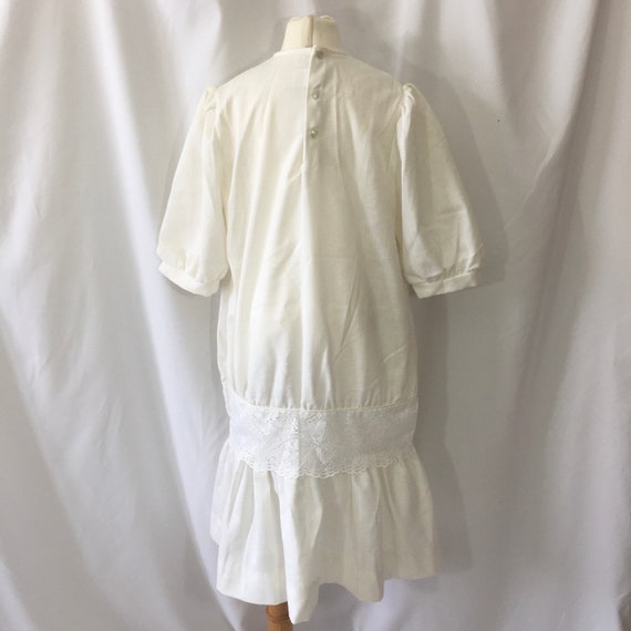 Girl’s Vintage 80’s Just Peachy White Drop Waist … - image 2