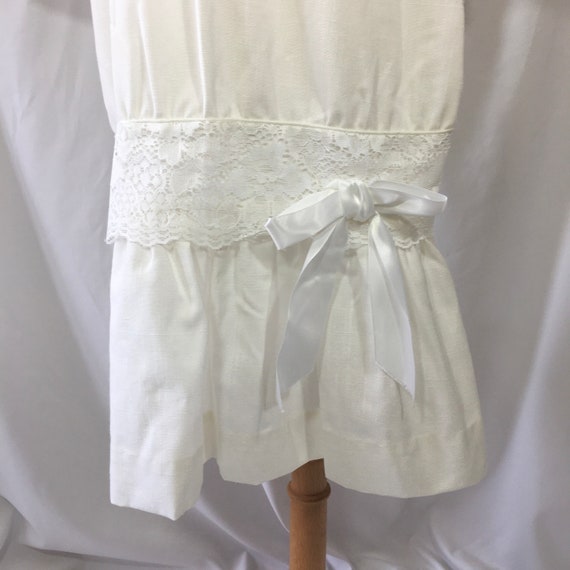 Girl’s Vintage 80’s Just Peachy White Drop Waist … - image 7