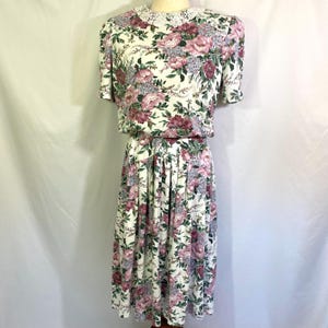 Vintage 90’s Paquette Too Floral Midi Dress Size 10 Medium - Vintage Teacher Dress - Vintage Midi Dress - Vintage Size 10 Dress