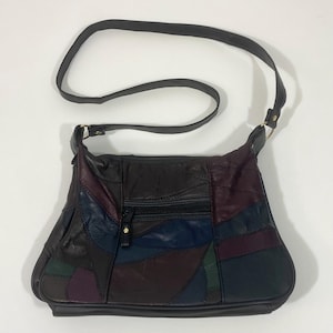 Vintage 90’s Patchwork Leather Shoulder Bag - Vintage Patchwork Purse - 90’s Purse - Vintage Handbag