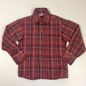 Vintage Boy&#39;s Long Sleeve Shirt - Size 6 - Vintage Plaid Shirt - 80&#39;s Plaid Shirt - Button Down Shirt - Kids Vintage
