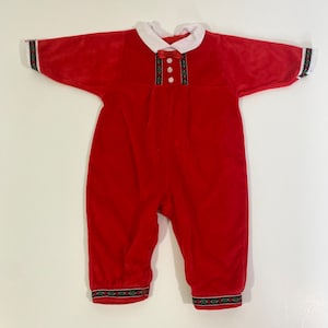 Vintage 80’s Carter’s Red Romper 6 Months - Vintage 6 Month Romper - Vintage Carter’s Romper - Winter Romper - Christmas Romper
