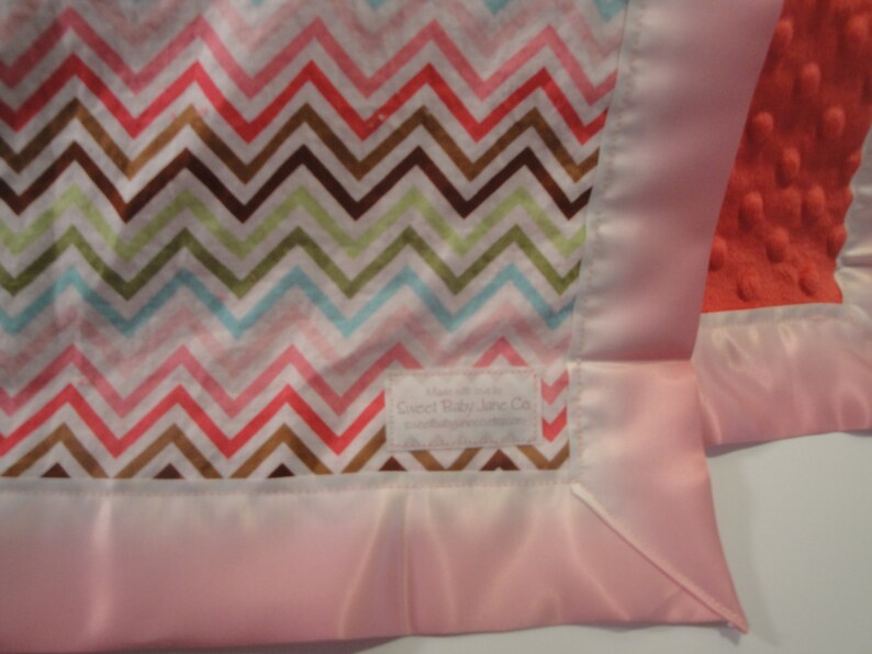 Girl's Pink Chevron Baby Blanket Soft Pink Minky Pink Etsy