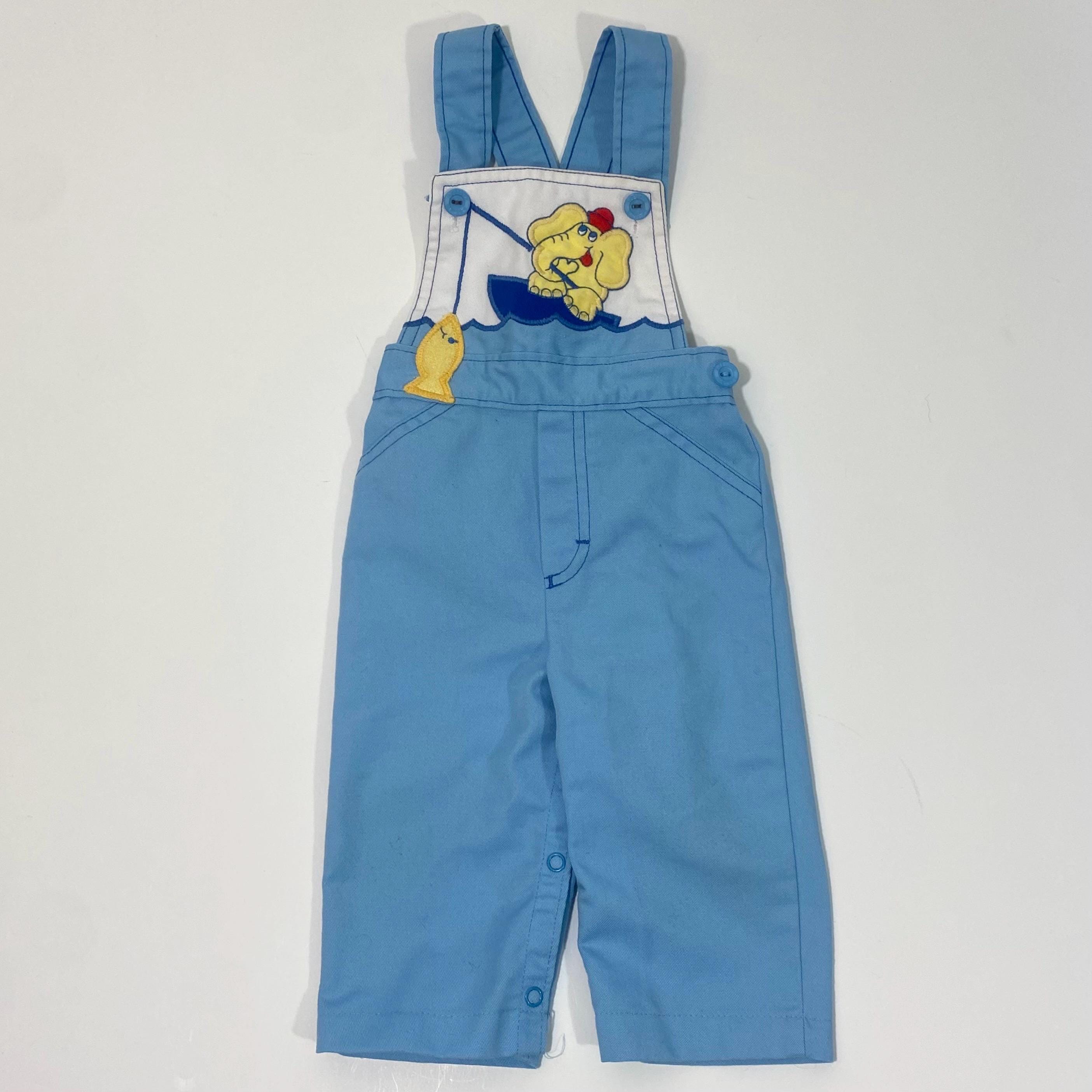 Vintage 80's Carter's Blue Overalls 12 Months - Vintage 12 Month