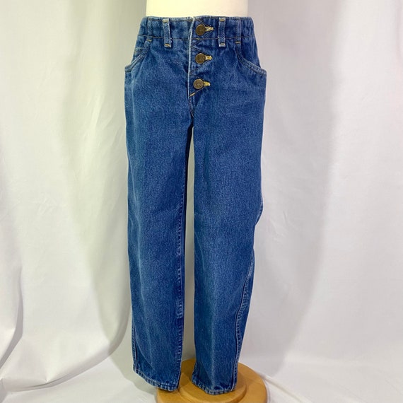Kid's Vintage 80's Lee Button Fly Jeans 8 Slim - Vintage Tapered