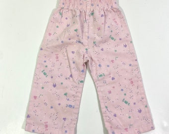 Pantalon en velours côtelé rose vintage des années 80 pour bébé fille 12 mois - pantalon vintage 12 mois - imprimé coeur vintage - pantalon en velours côtelé - vintage 12 mois