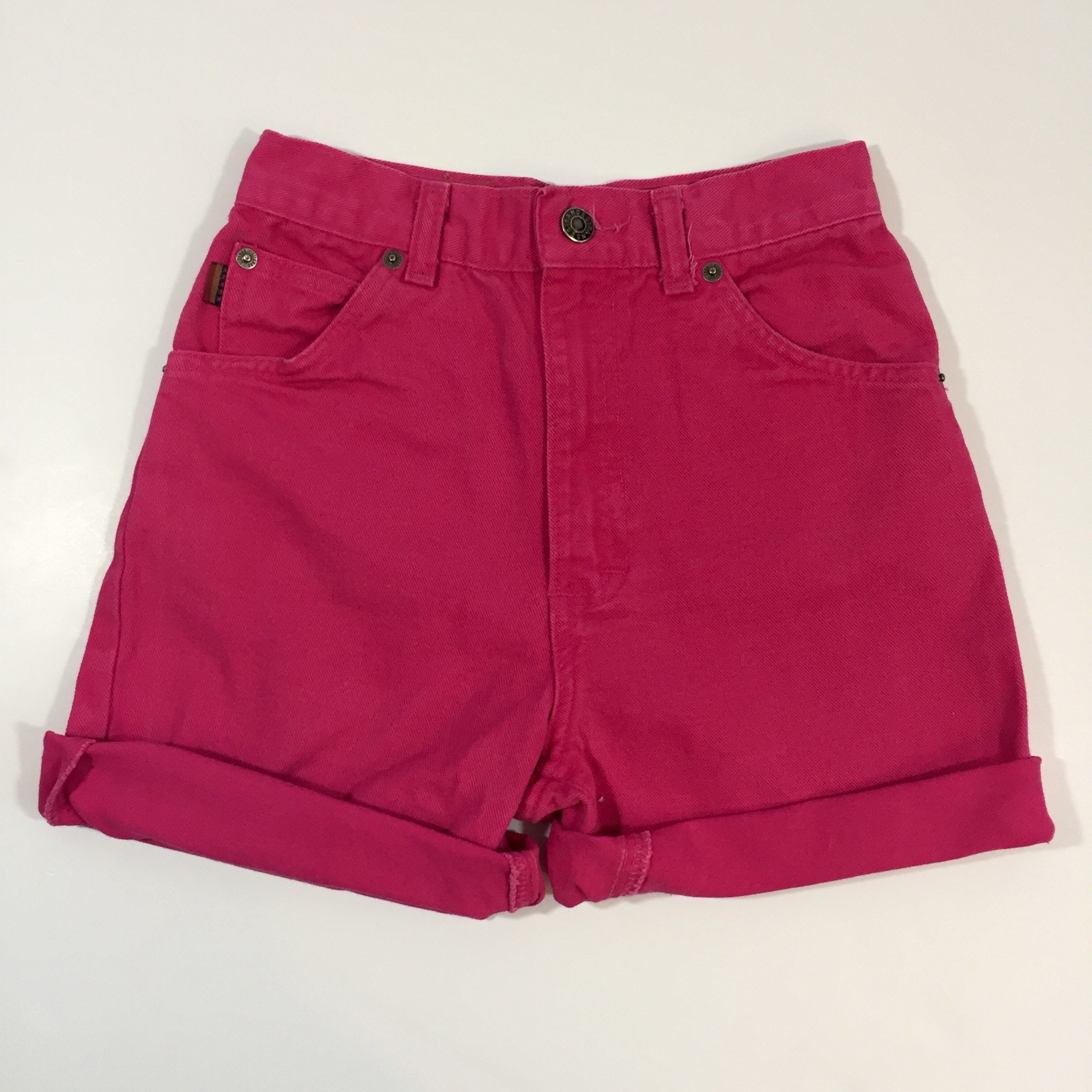 hot pink high waisted shorts