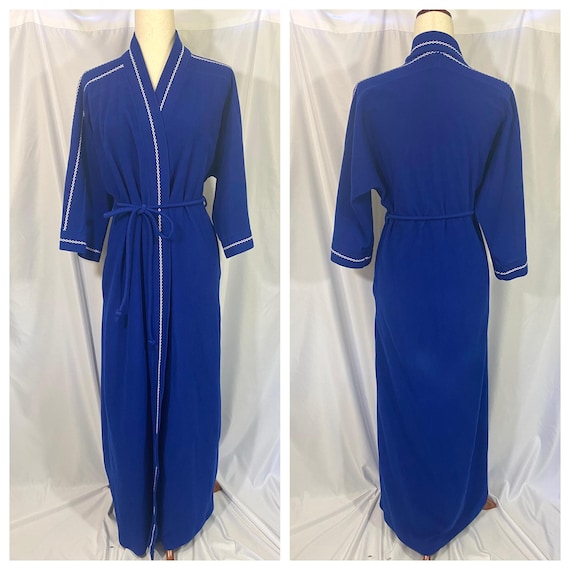 Vintage Vassarette Blue Robe Medium - Vintage Med… - image 1