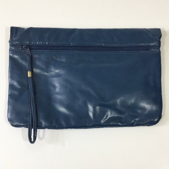 Vintage 80’s Navy Blue Clutch Purse - Vintage Clu… - image 2