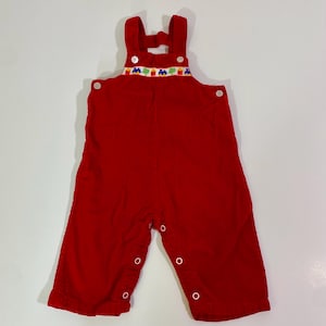 Vintage Healthtex Red Corduroy Overalls 12 Months - Vintage 12 Month Overalls - Boy’s Overalls - Girl’s Overalls - Healthtex Overalls 12 Mon