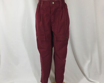 Calça Cargo Vintage Infantil 90's French Toast Burgundy Tapered 6X7 Pequena - Calça Vintage Pequena - Calça 90's - Calça Cargo Vintage