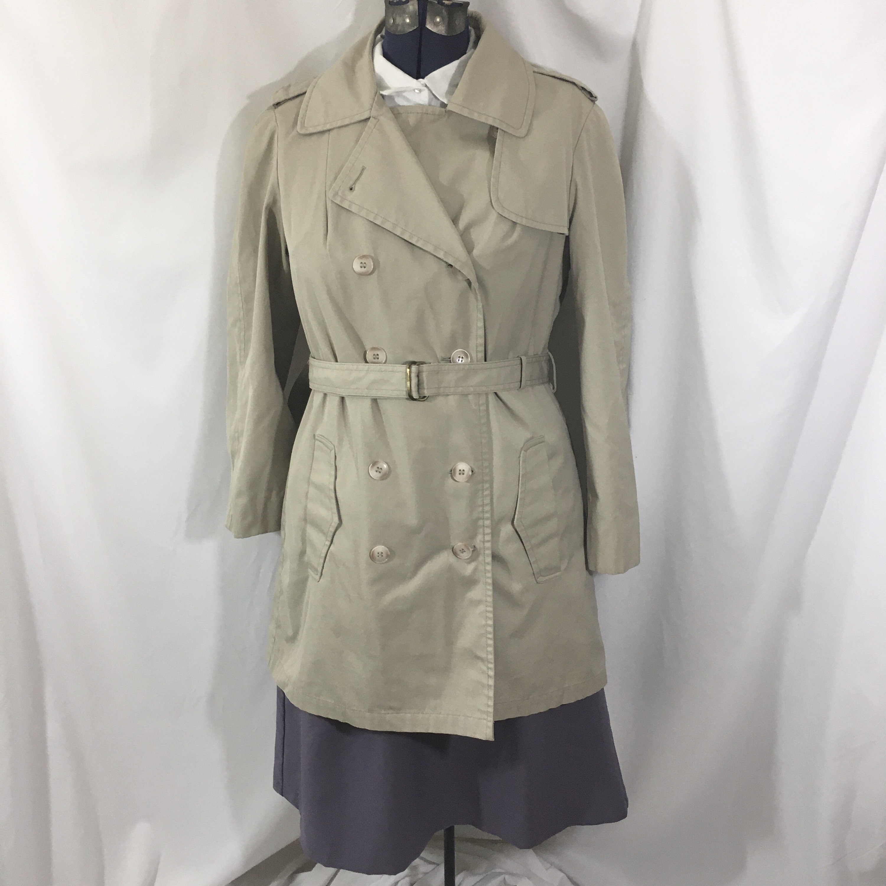 Women's Vintage 80's London Fog Trench Coat 12 Regular Medium