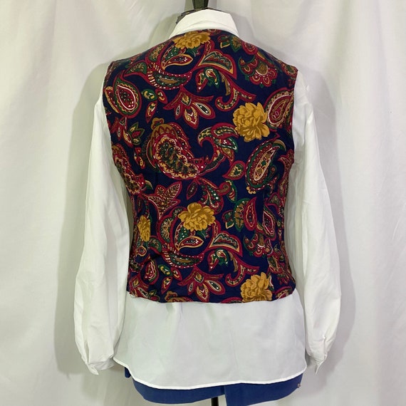 Vintage 80’s Paisley Vest and Skirt Outfit Size 1… - image 4