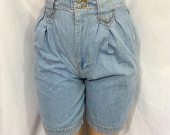 Vintage 90’s Jordache High Waisted Trouser Style Pleated Denim Shorts Size XL