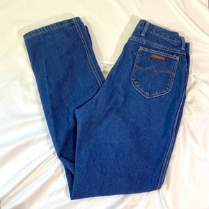 Vintage 80-tals Wrangler-jeans – hög midja, bootcut, 89 cm midja bild 1