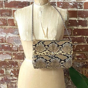 Vintage 70er Jahre Ingledews Schlangenleder Leder Kette Henkel Geldbörse