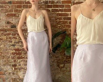 Vintage 1990s Lilac Purple Formal Satin Mermaid Maxi Skirt - Lori Ann Montreal - Made In Canada - Medium - 29" Waist