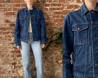 Vintage 1980s Wrangler Dark Wash Denim Jacket - Wrangler