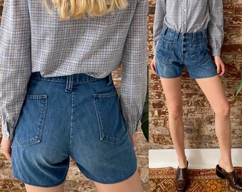 60s Denim Shorts - Etsy