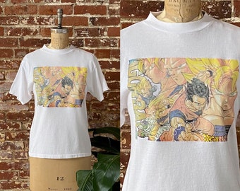 Vintage Dragon Ball Z T-shirt jaren 90 - Dragon Ball Z Graphic T-shirt jaren 90 - Made In USA/Canada - Jeugdmaat Large - Volwassen Small 18,5&quot; x 25&quot;