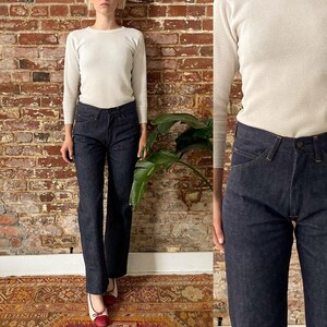 Vintage Courser Brand Dark Wash Denim Jeans - Reproduction Raw Denim Mid Rise Straight Leg Jeans - 29 Waist 39 Hip Max