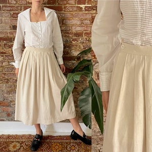 White linen skirt 70s cheap