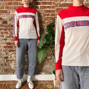 Honda Racing Shirt 80s Mesh T-shirt Red White Blue Dirtbike