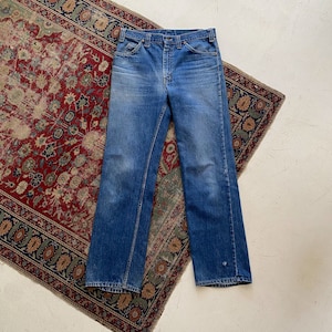 Vintage 1970s GWG Straight Leg Jeans - Whiskered Denim - 70s GWG Faded Denim Jeans - Union Made in Canada - 31 32&quot; Waist, Men&#39;s Cut